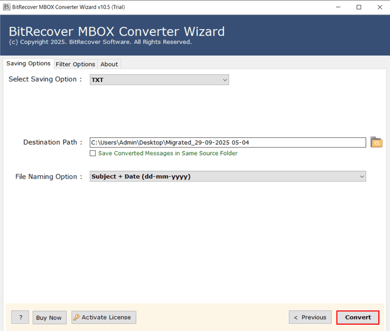 MBOX to TXT Converter